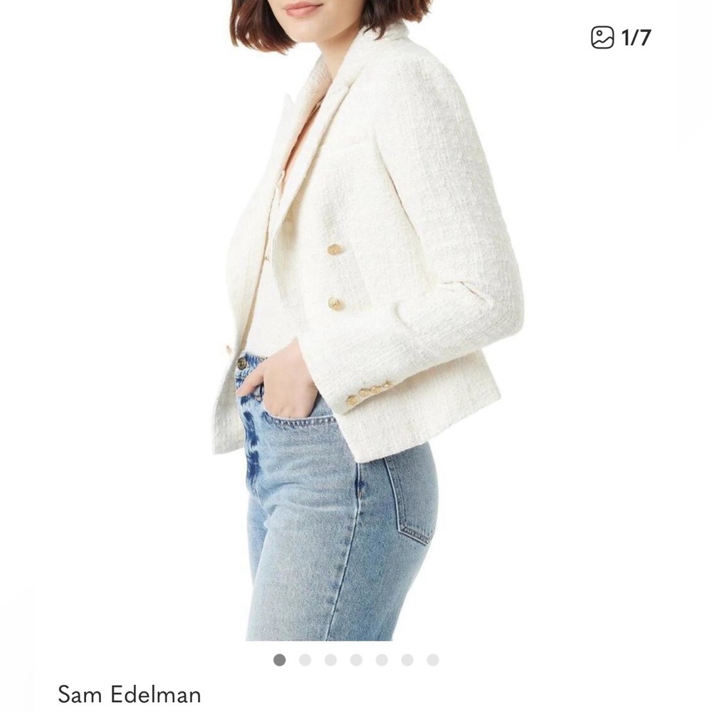 Sam Edelman Cheryl Open-Front Cropped Blazer